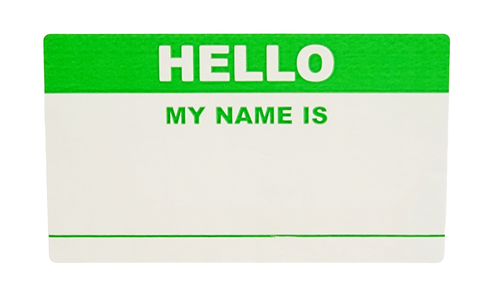 Green Hello My Name Is - Name Tag Identification Stickers (2\