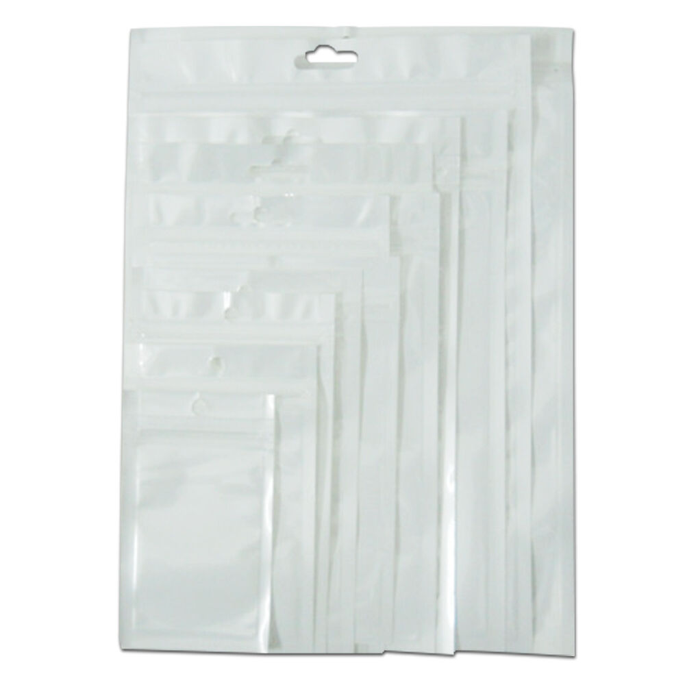 White Clear Plastic for Zip Retail Pearl Lock Packaging Hang Bags Accessories 