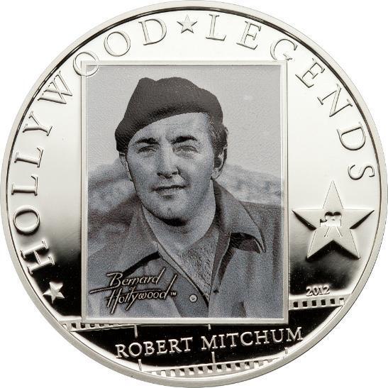 Cook 2012 Robert Mitchum 5 Dollars Colour Silver Coin,Proof 
