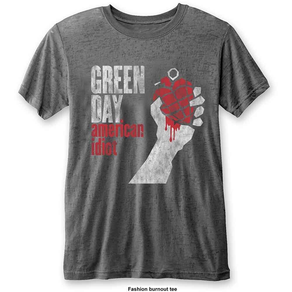 Green Day American Idiot Vintage T-Shirt Grey New