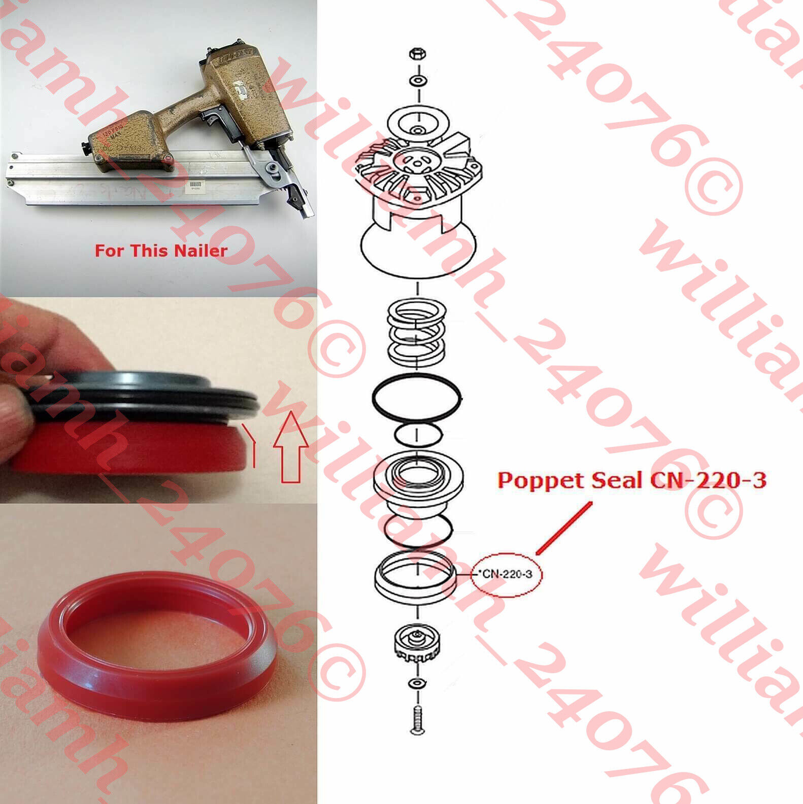 Duo-Fast Part CN-220-3 Poppet Seal  for CN-350 CN325