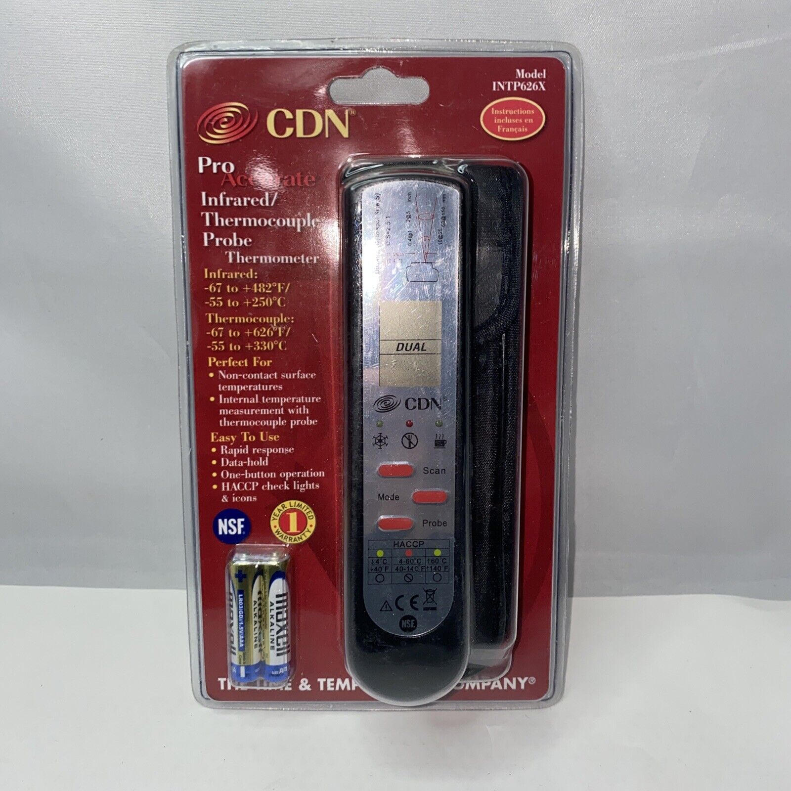 CDN Proaccurate Infrared Thermocouple Probe Thermometer INTP626X To 626 Degrees
