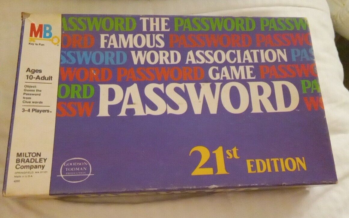 Vintage 1978 Password Boardgame 21st Edition Milton Bradley Company Made In USA 