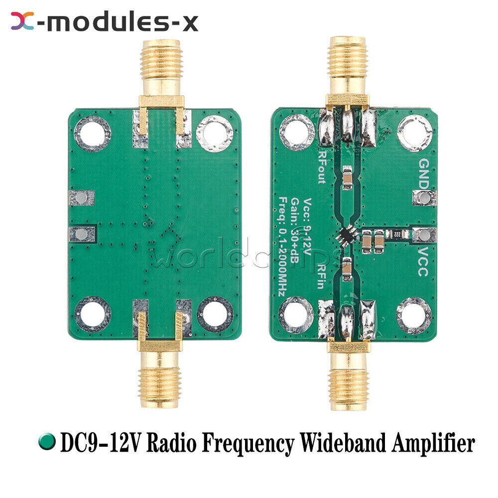 RF Wideband Amplifier Low-noise LNA Broadband Module Gain 32dB 0.1-2000MH​z USA