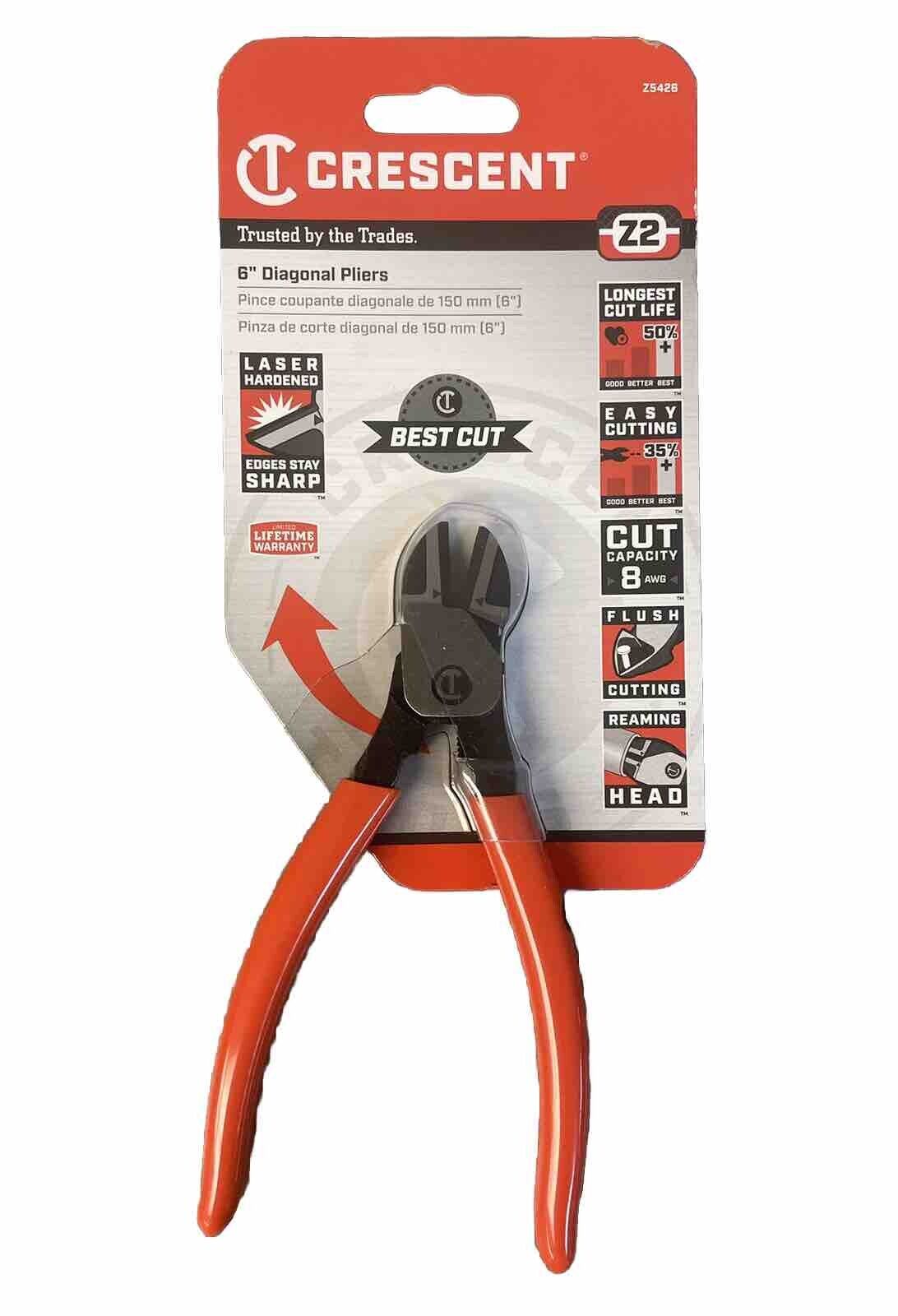 NEW Crescent Tools 6” Diagonal Cut Pliers Z2 Series Rubber Grip Z5426