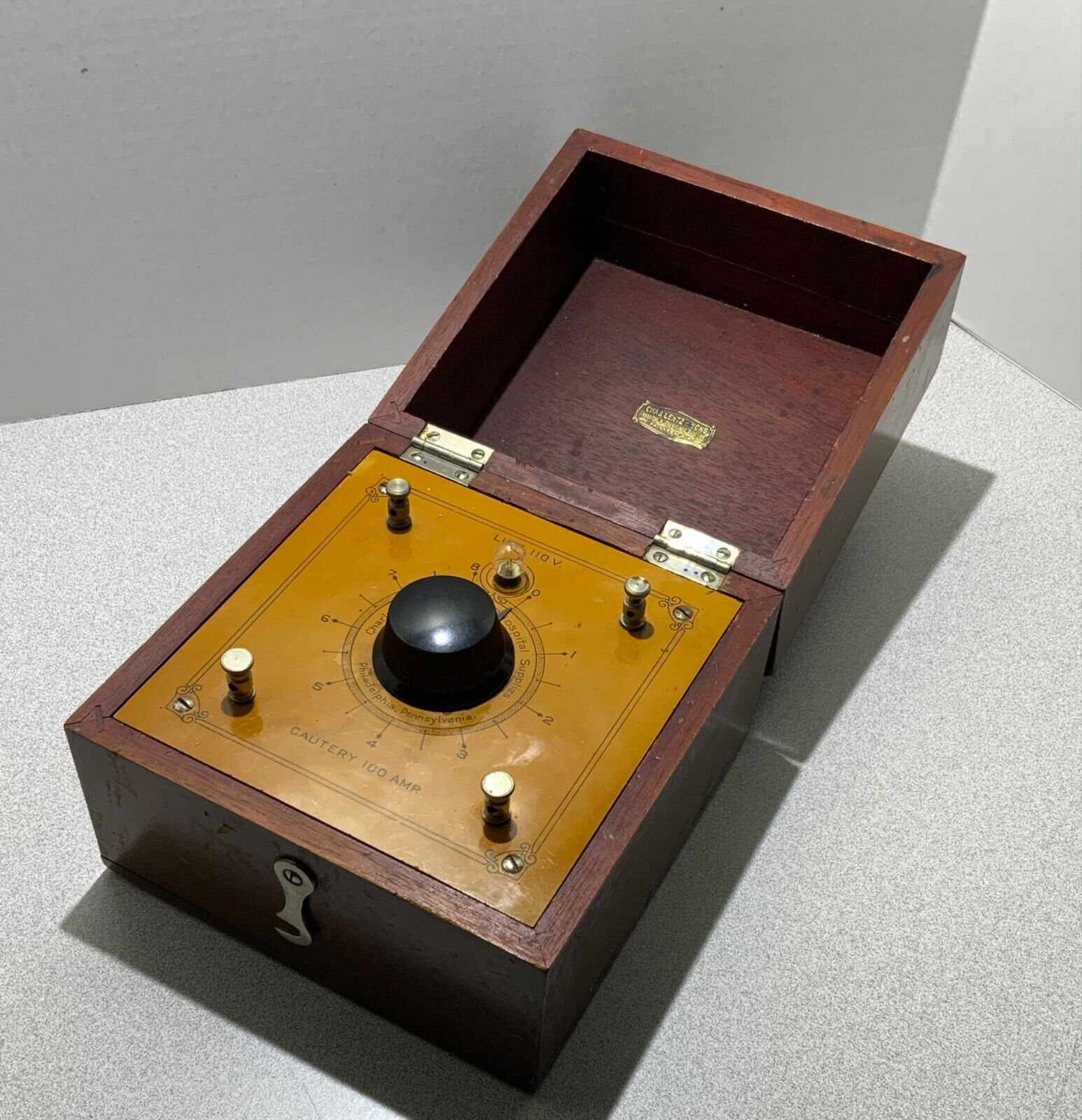 Vintage Chas Lentz & Sons 100 Amp Cautery Unit Antique Hospital Device