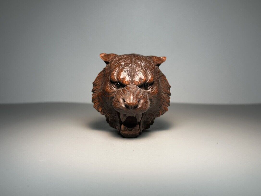 Northeast Tiger Head Pendant with Wooden Carvings for Antique Collection