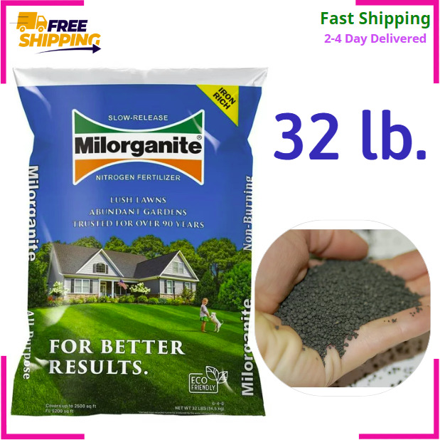 Milorganite Long Lasting All Purpose Lawn Food, 6-4-0 Fertilizer, 32 lb. - NEW