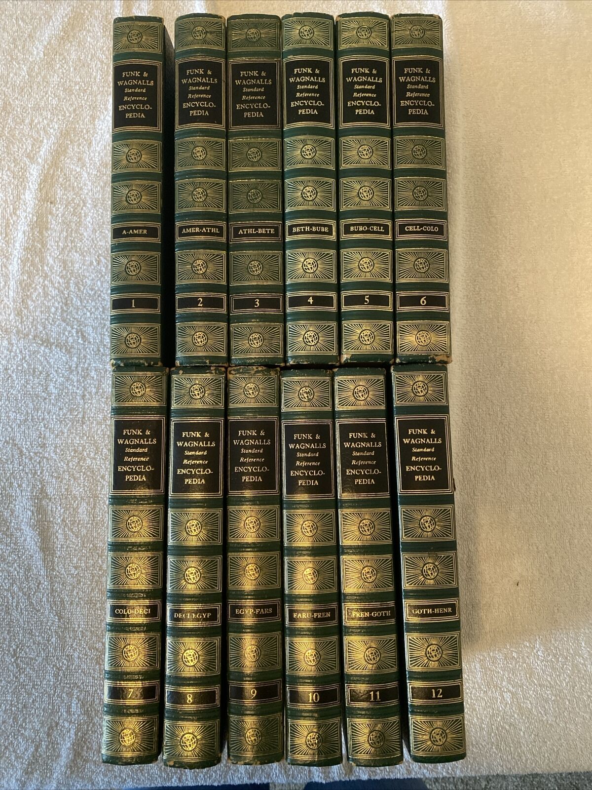 Vintage 1961 Funk and Wagnalls Standard Reference Encyclopedia Complete Set 1-12