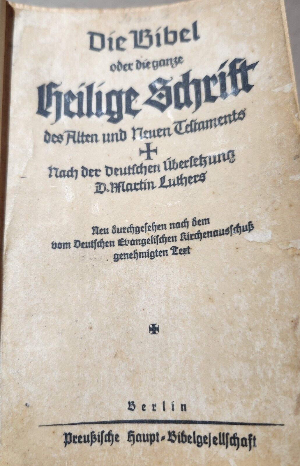 1905 Vintage German Bible. Dr. Martin Luther Version Prussian Bible Society RARE