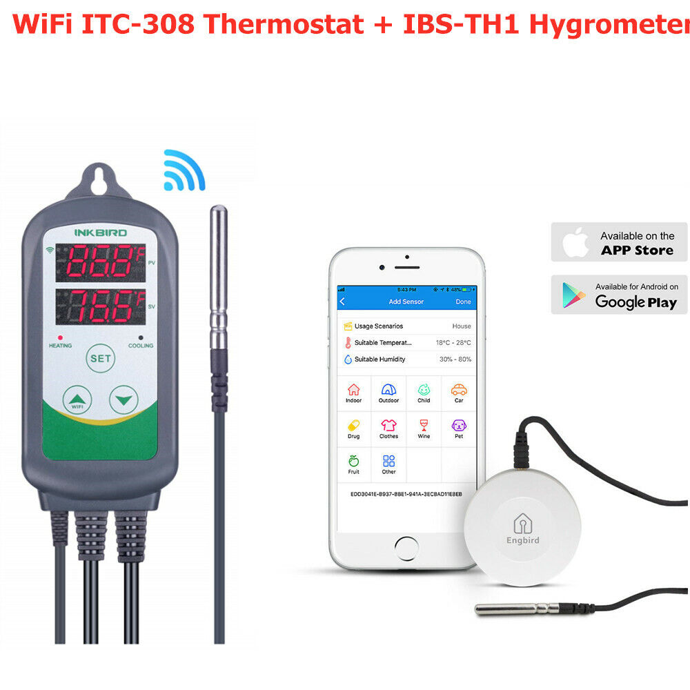 WiFi Thermostat Digital Heater Temperature Humidity Hygrometer IBS-TH1  Humidor