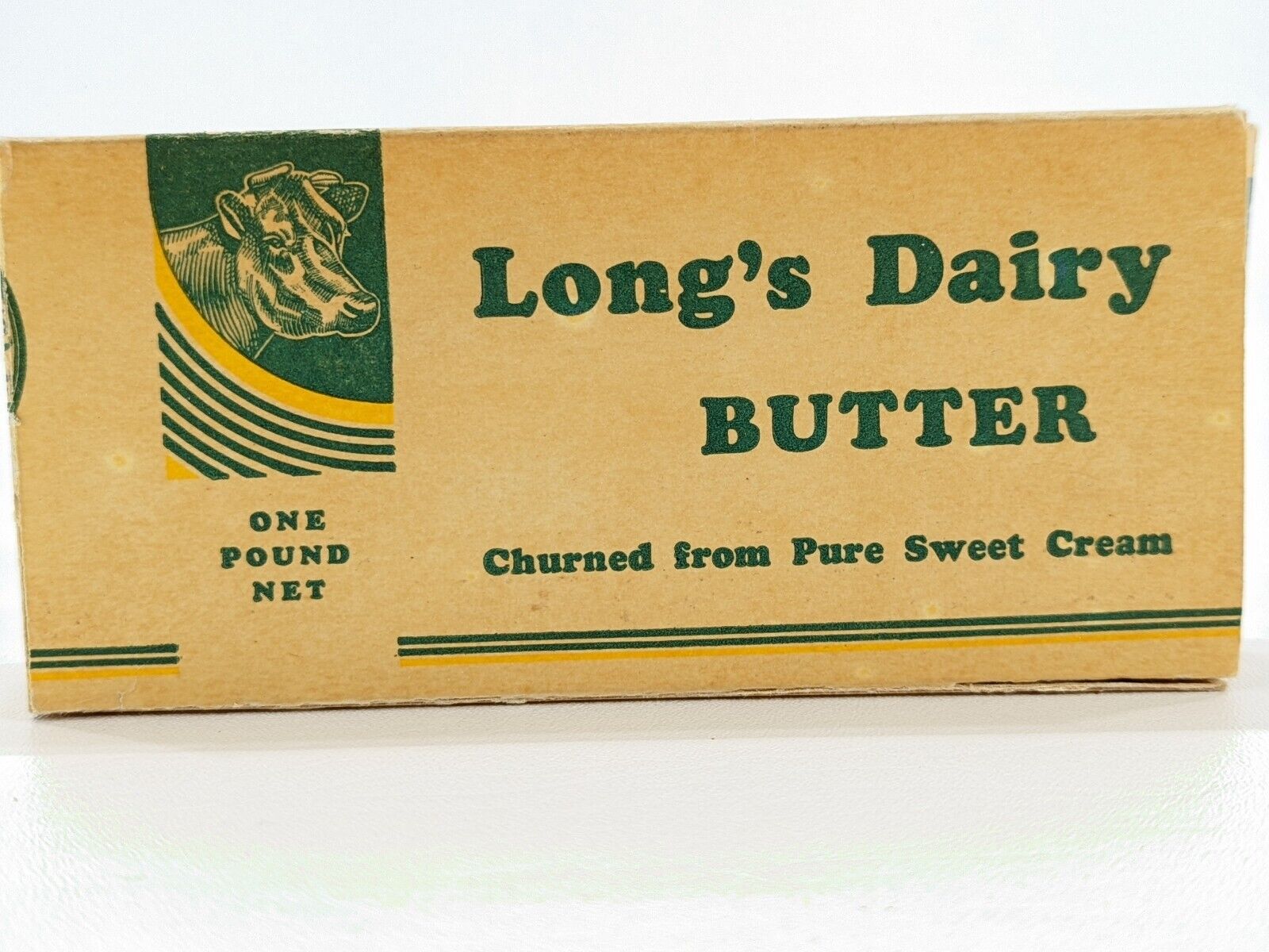 1938 Long\'s Dairy Butter Box Churned from Pure Sweet Cream