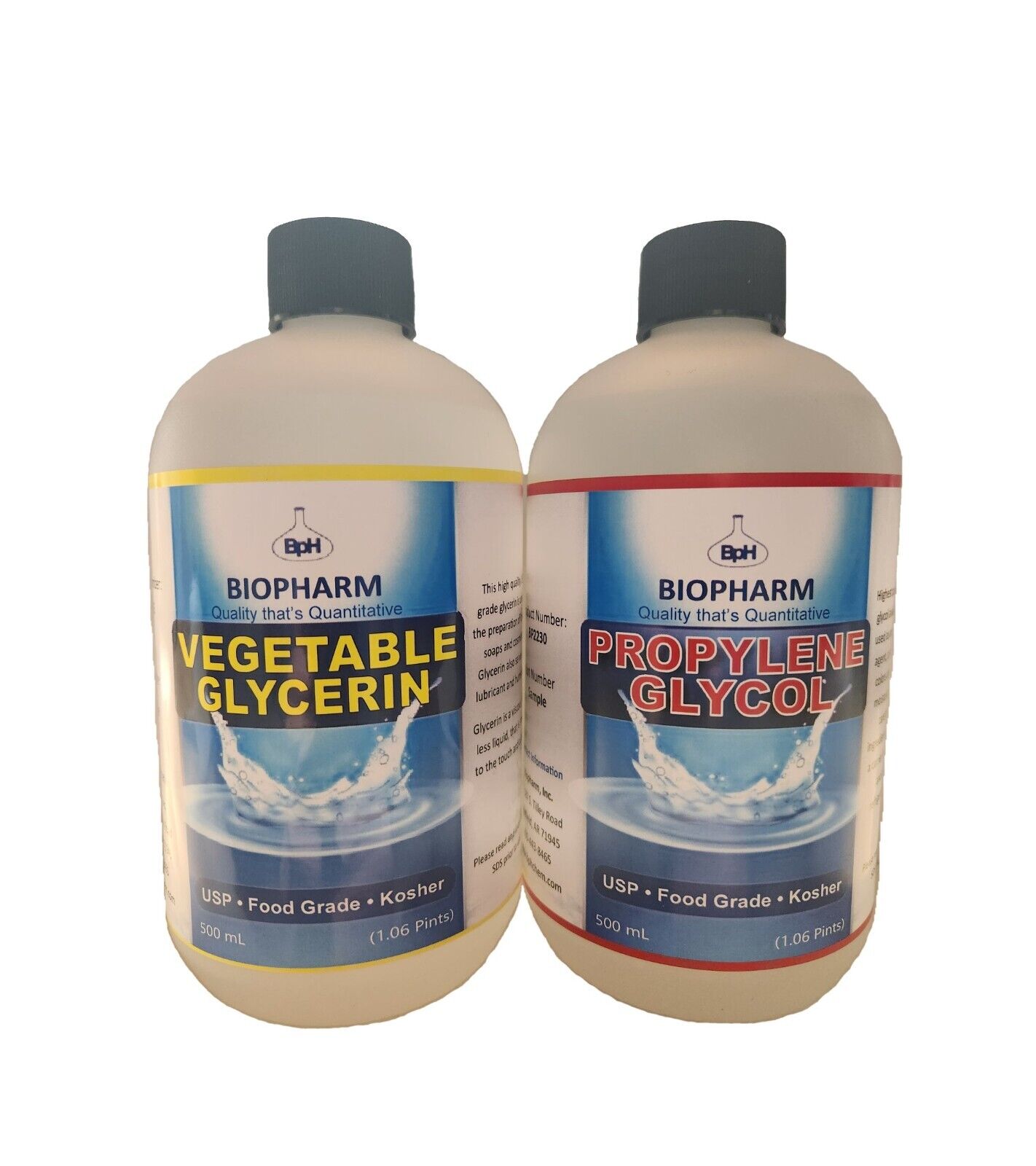 Propylene Glycol and Vegetable Glycerin by Biopharm – Pack of 1 PG and VG each