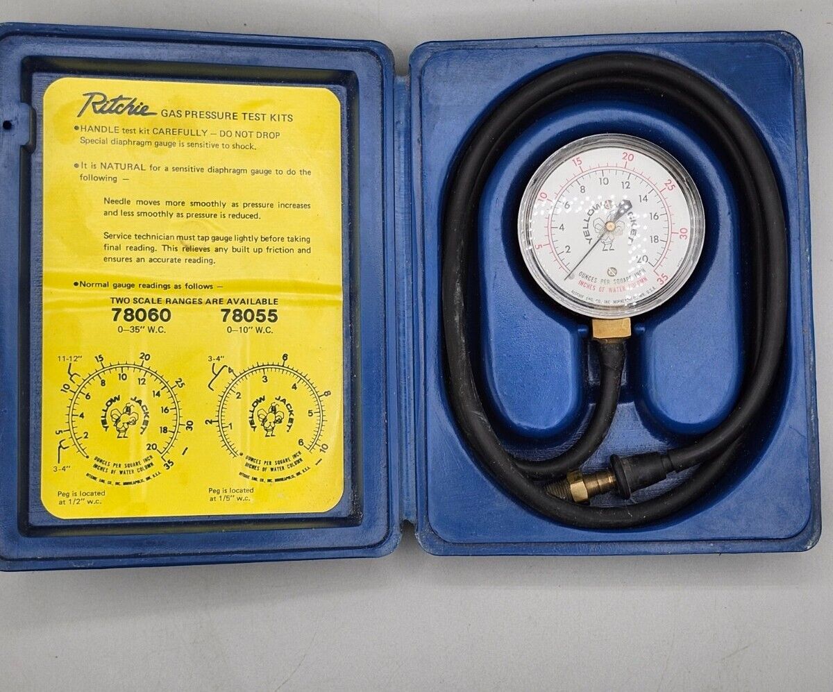 Ritchie Gas Pressure Test Kit 78060 with Case - Yellow Jacket, 0-35\