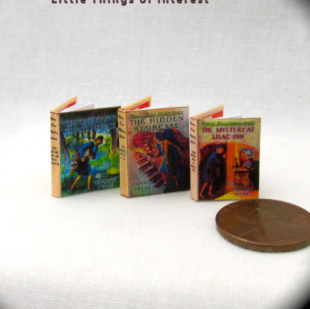 NANCY DREW MYSTERIES SET (3) 1:12 Scale Miniature Books