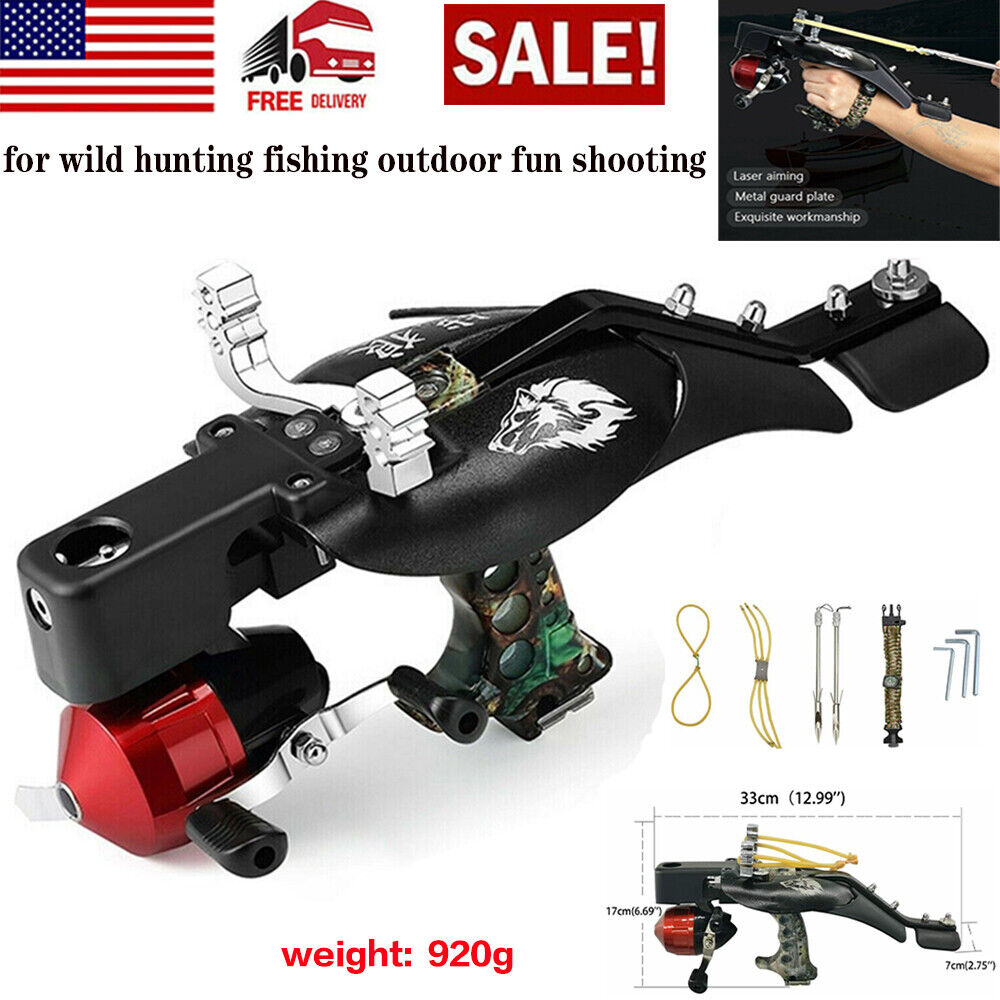 Pro Slingshot with Laser Fishing Hunting High Velocity Catapult Kit Fun Shooting