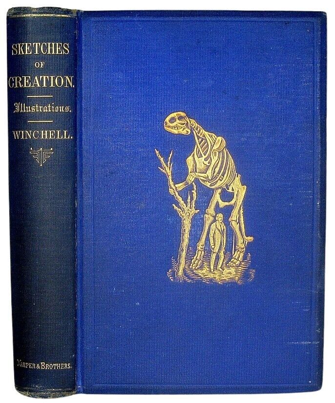 1875 Antique SCIENCE Creation BIBLE Paleontology GEOLOGY Dinosaur EVOLUTION God
