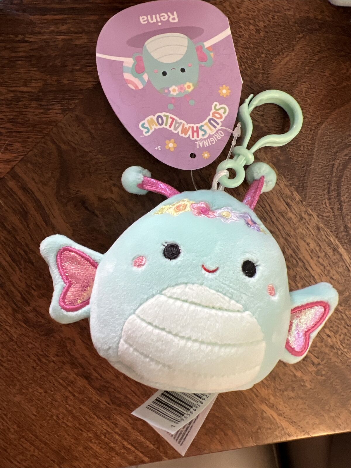 Squishmallow 3.5 inch Easter 2024 CLIP ON Reina The Butterfly NWT Plush