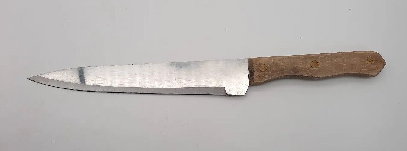 Vintage J.A Bomshaft Wood Handle Brass Rivet Butcher Chef Carving Slicing Knife