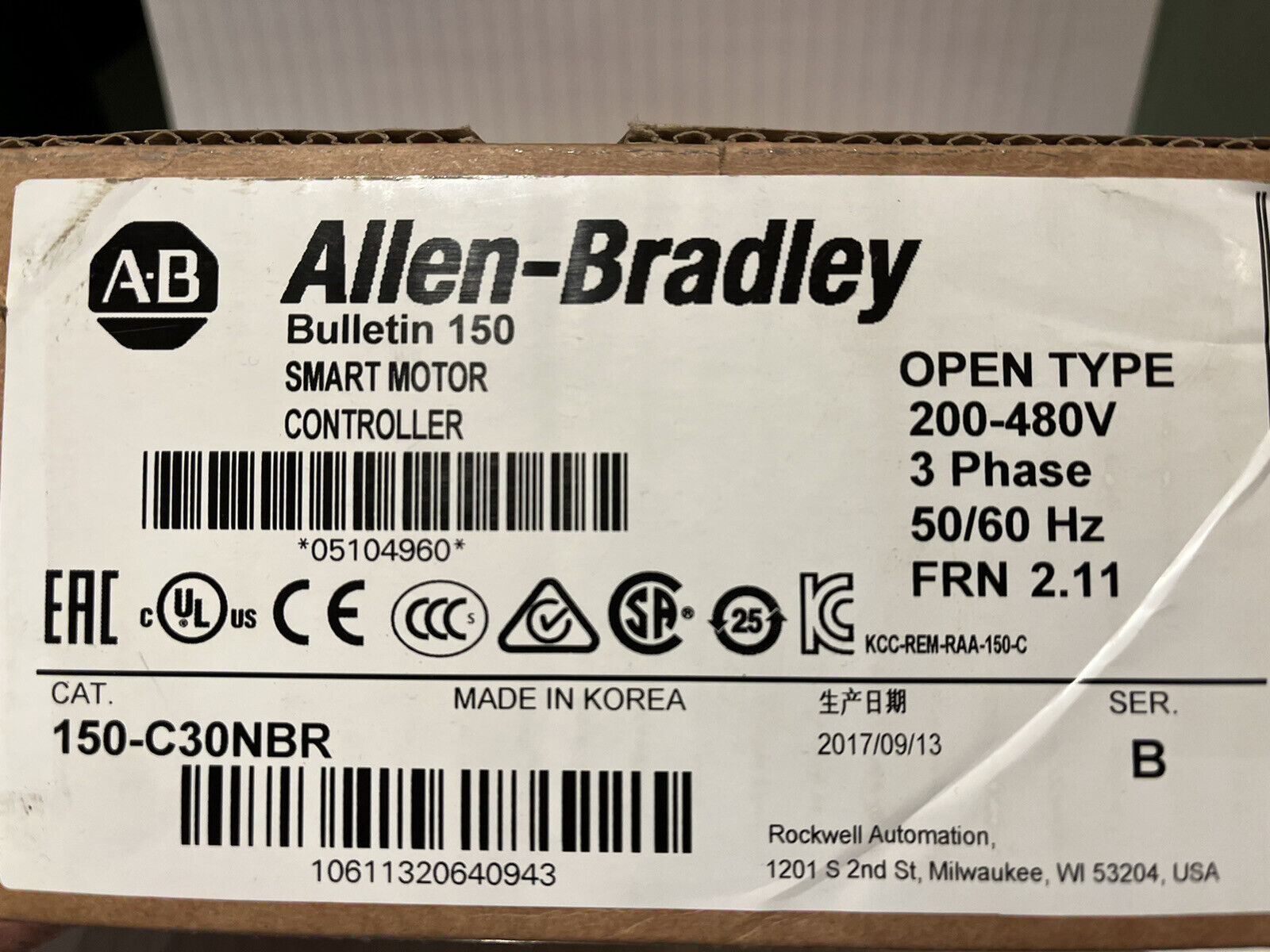 New Allen Bradley 150-C30NBR SMC-3 30A Smart Motor Controller