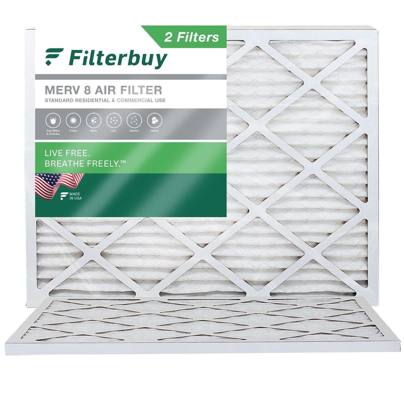 Filterbuy 20x23x1 Pleated Air Filters, Replacement for HVAC AC Furnace (MERV 8)