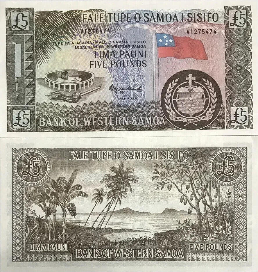 Western Samoa 5 Pounds ND 1963 2020 P 15CS UNC Mint 