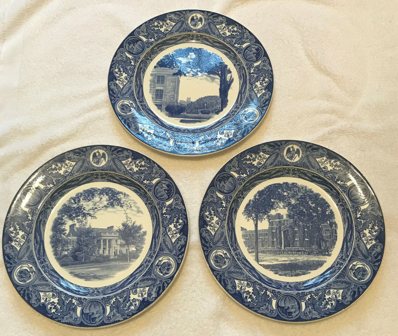 University of Iowa Set of 3 First Edition 1933 Wedgwood Commemorative Plates