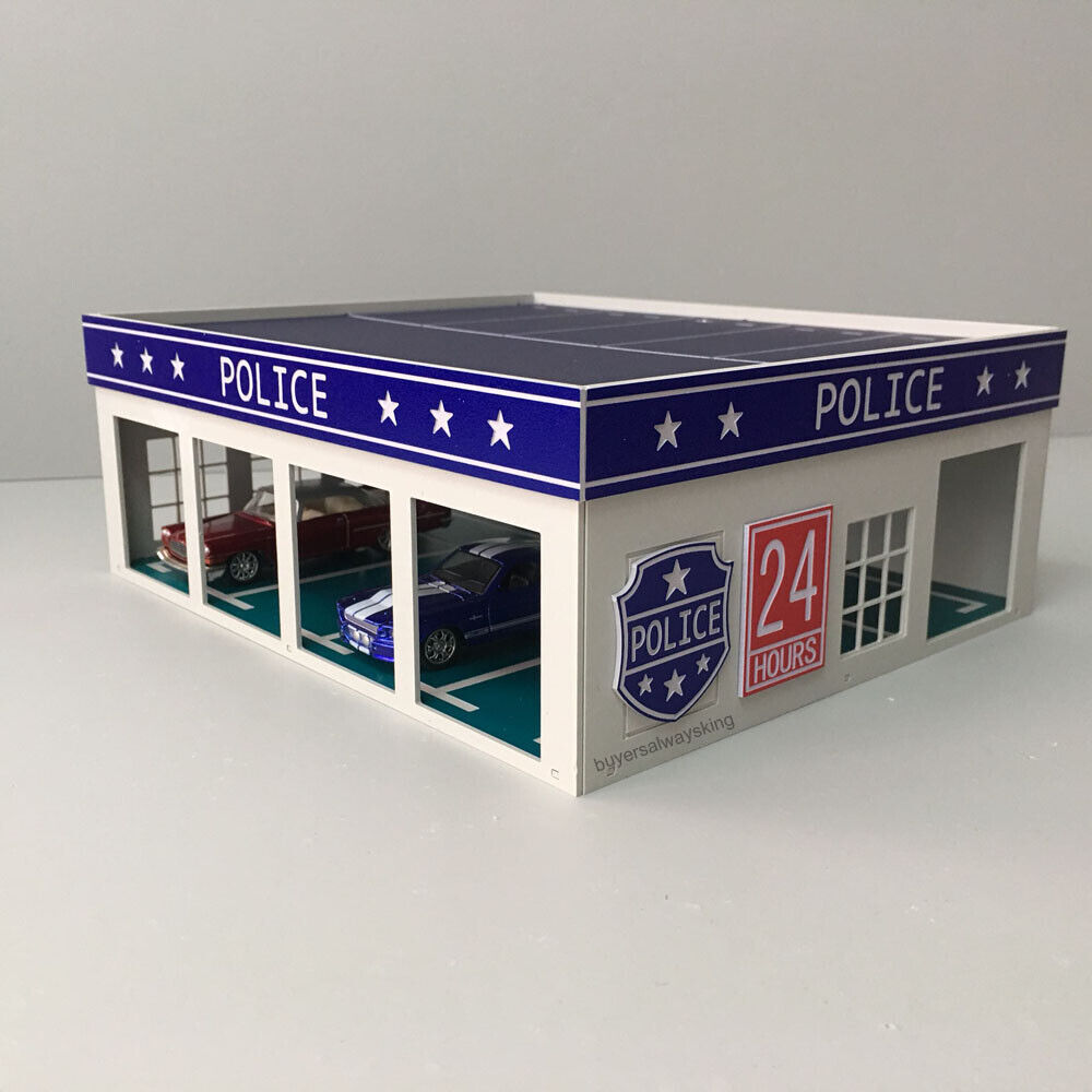 1/64 S Scale Buildings Model Railway Police Station / Ambulance Parking House US