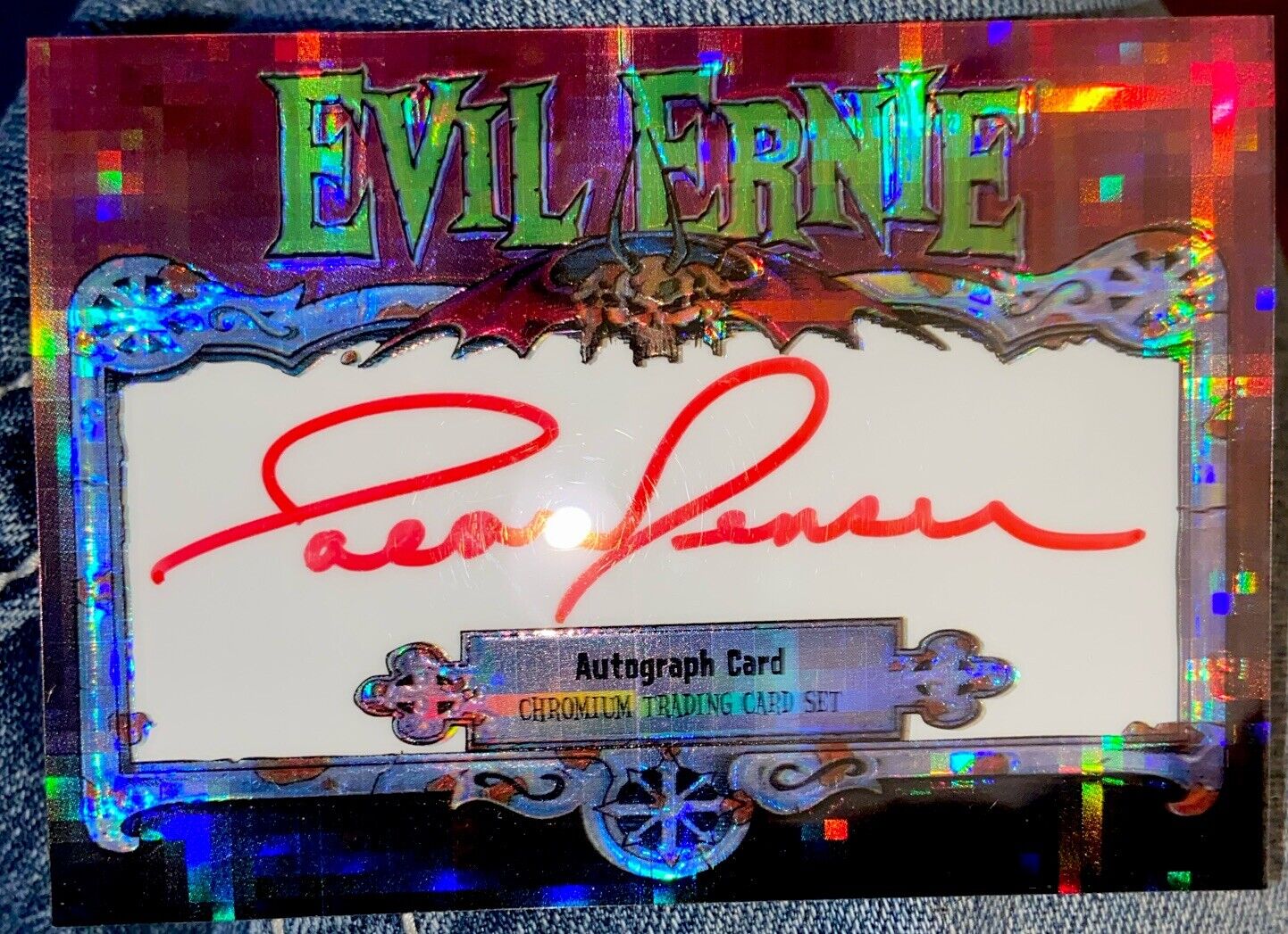 Evil Ernie III All-Chromium Fractal Autograph Card 500 signed Jason Jensen 1997