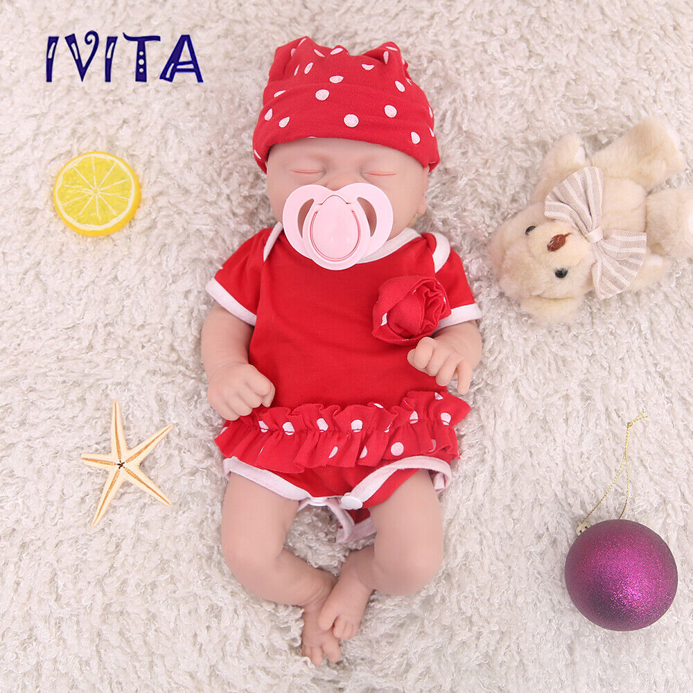 IVITA 14\'\' Vivid Silicone Reborn Doll Handmade Floppy Silicone Baby Girl