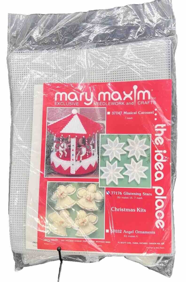 Mary Maxim Needlework Christmas Kits Glistening Stars 77176 Makes 16 Vintage