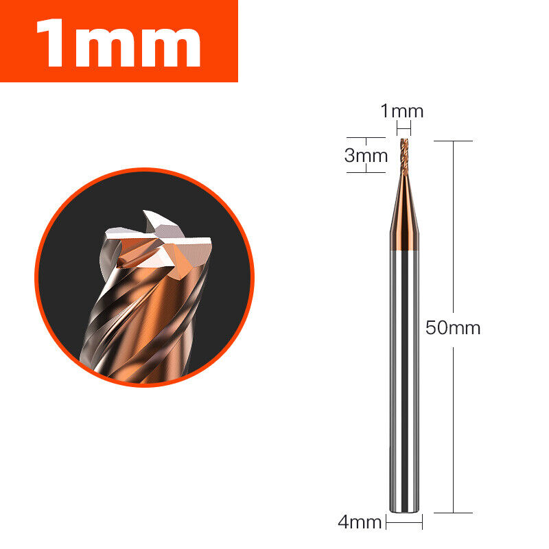CNC Lathe Drill Bits Milling Cutter TiSiN Coated 4 Flutes Solid Carbide End Mill