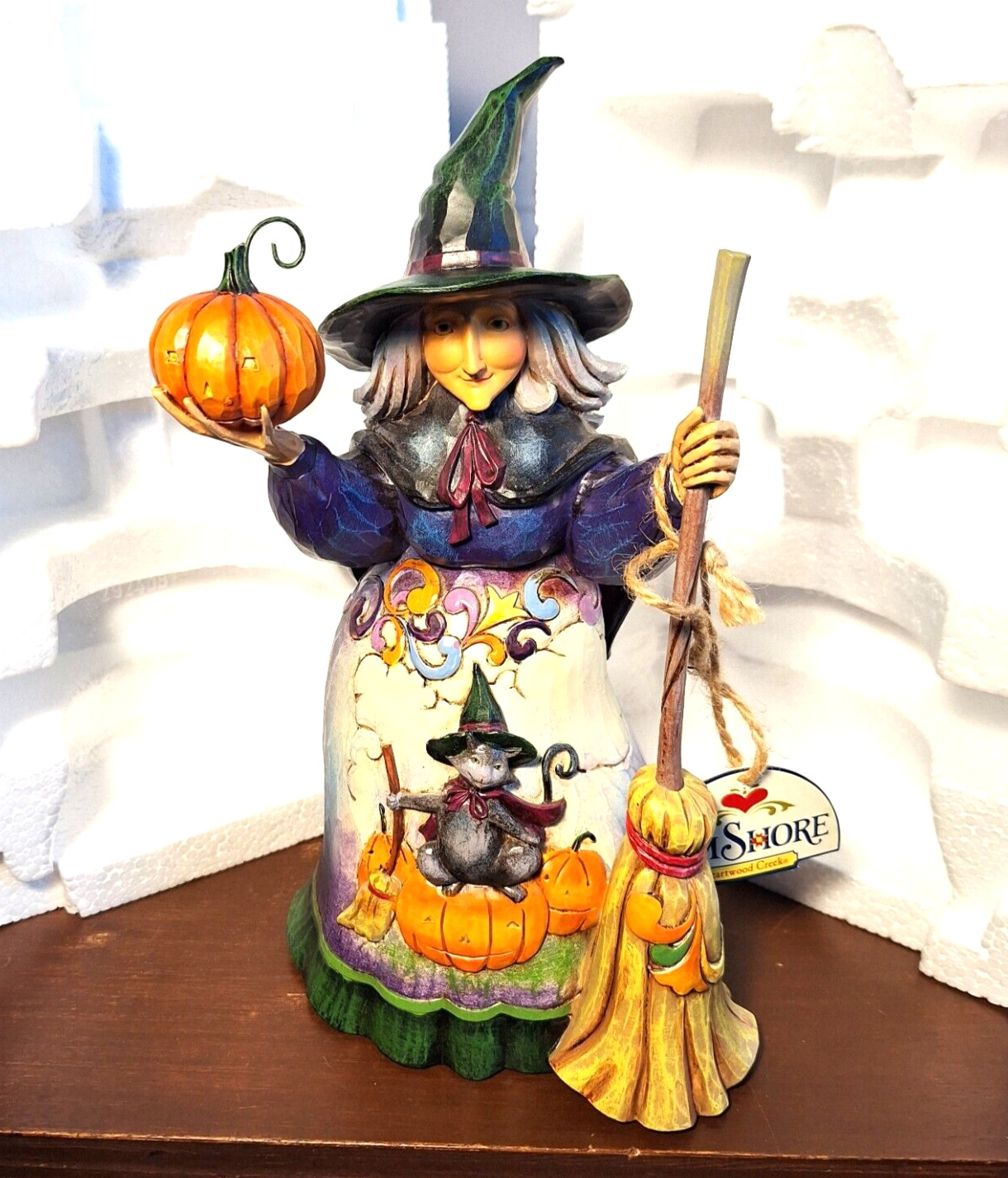 Jim Shore BEWITCHED Halloween Witch Cat & Pumpkin Figurine 4016050 Harvest Star