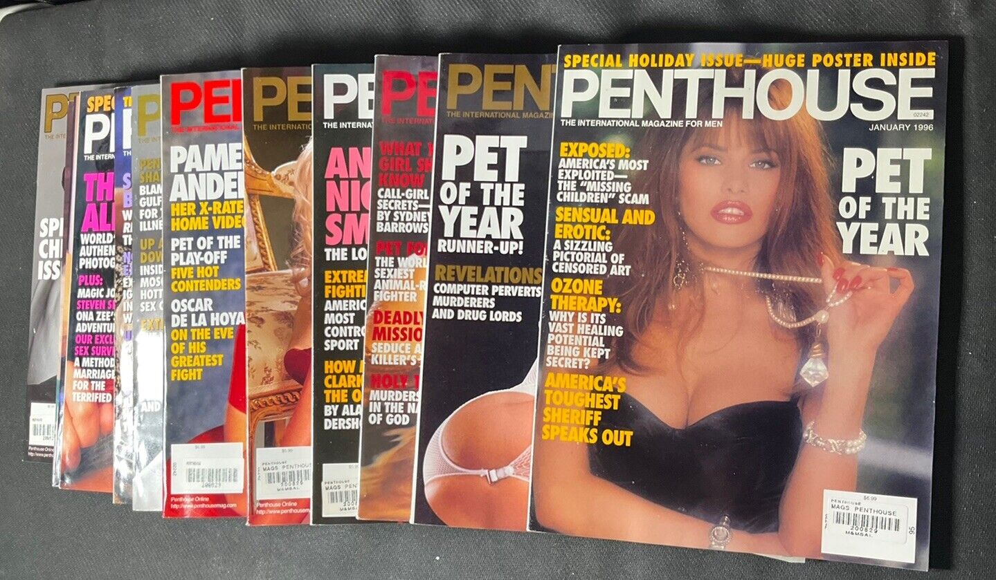 Complete Year 1996 Penthouse Magazine Lot With Surprise Bonus Magazine