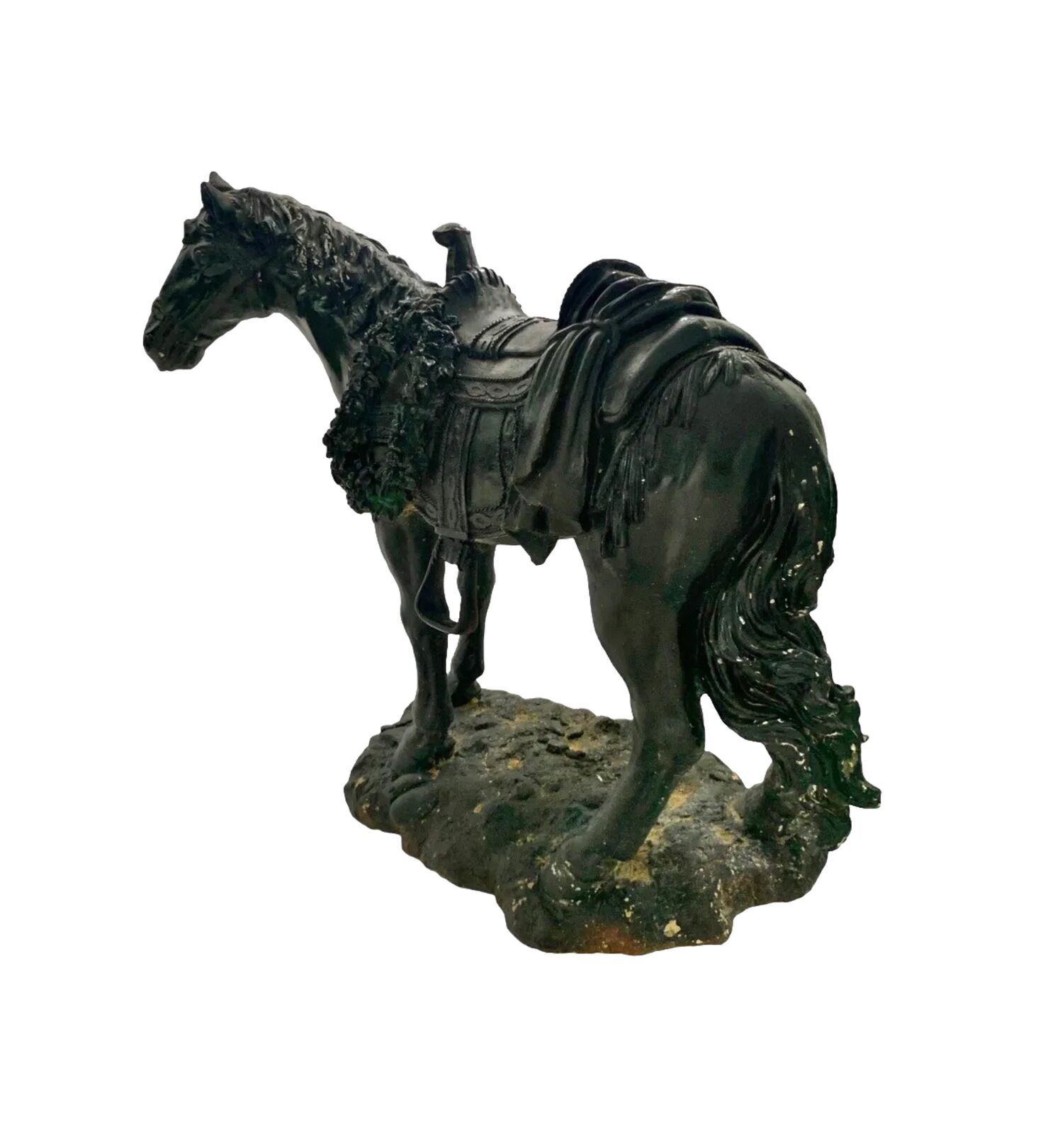 Horse Sculpture Large Cast Aluminum Statue Vintage Western Decor