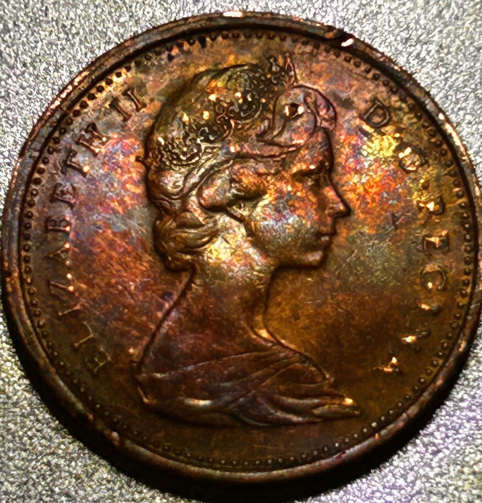 1867-1967 Canadian Penny Elizabeth II Comm Cent~Beautiful Patina ~