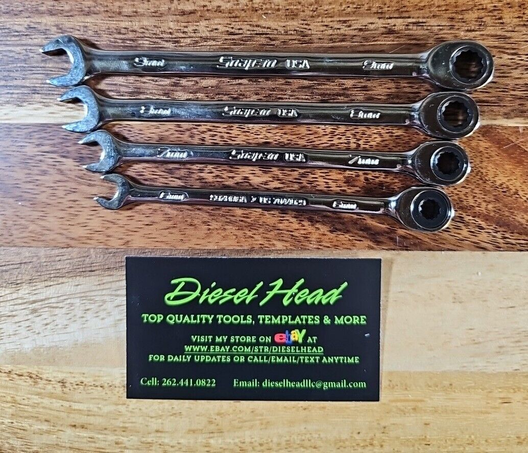 *New* Snap On 4 Pc Flank Plus METRIC 6-9MM Ratcheting Wrench Set SOXRM704A