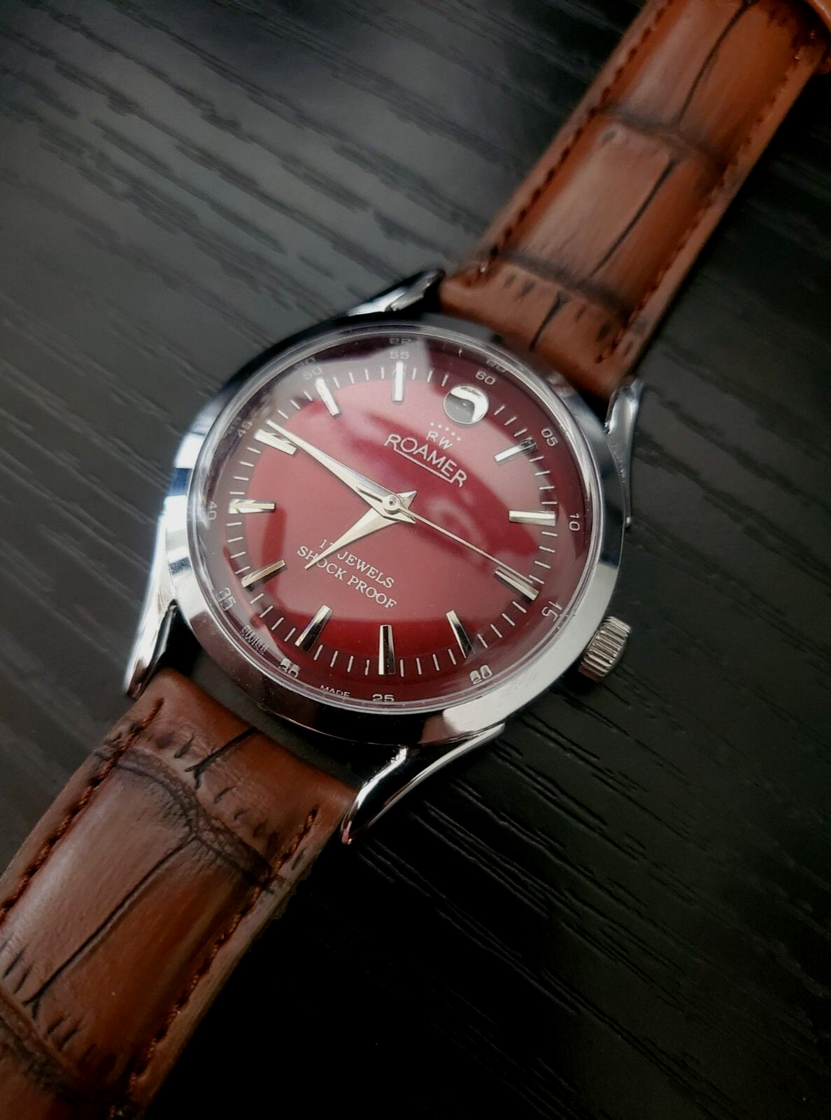 🔥NEW OLD Stock Roamer AM017 Mechanical Men's VINTAGE Swiss Watch BEAUTIFUL