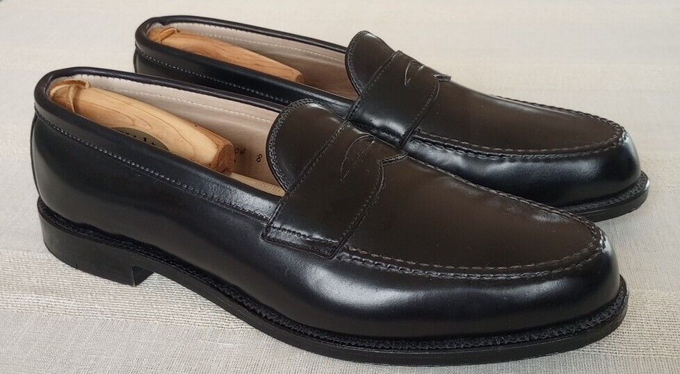 VTG Alden 987 Leisure Cordovan Leather Hand Sewn Loafer Shoe 13D (B/D) Black EUC