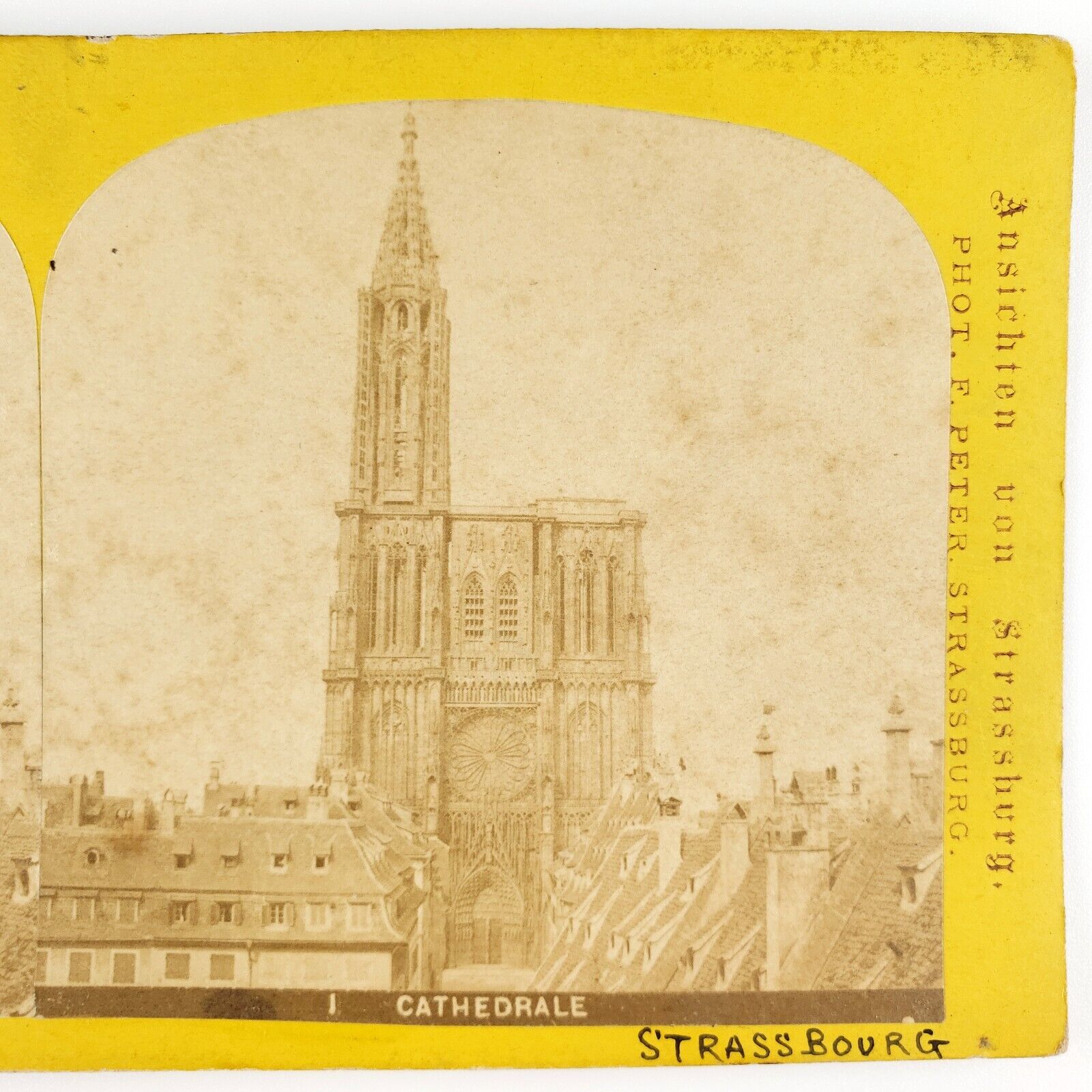 Alsace France Strasbourg Cathedral Stereoview c1865 Peter French Photo G866