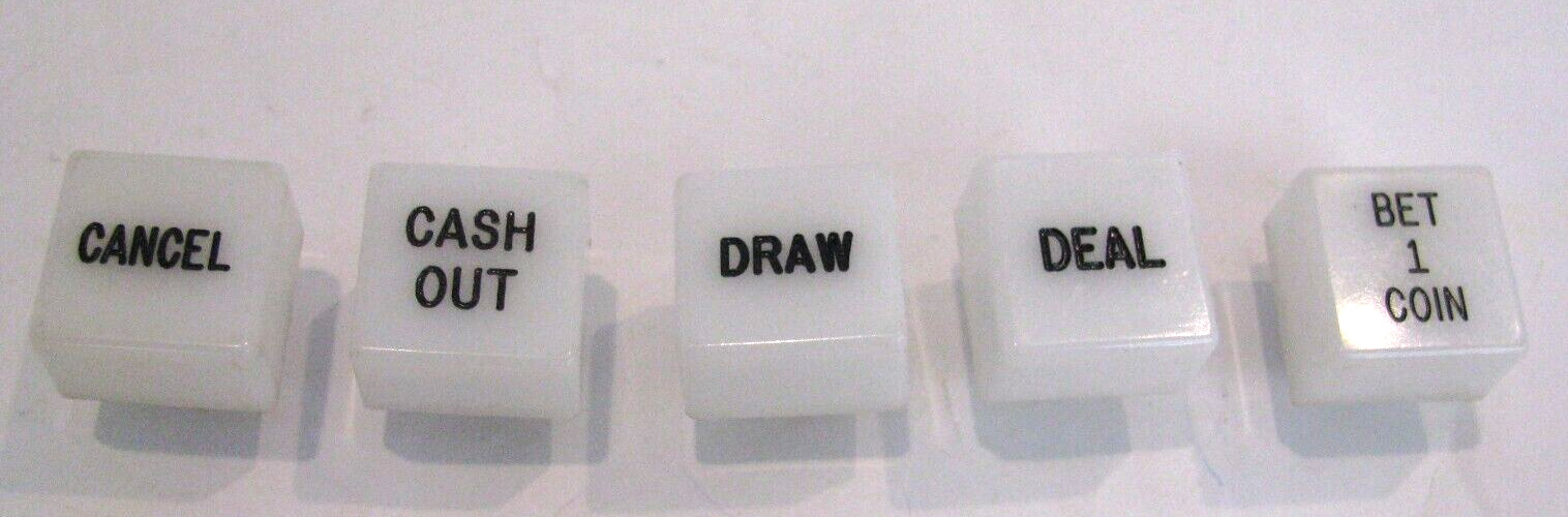 5-New Vintage IGT Fortune 1 slot Buttons cap legend Draw Poker Casino