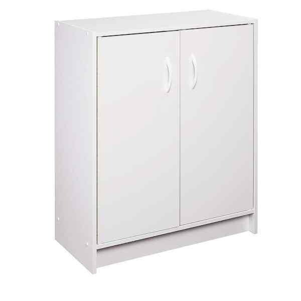 White Wood Look 2-Door Stackable Storage Organizer 32\