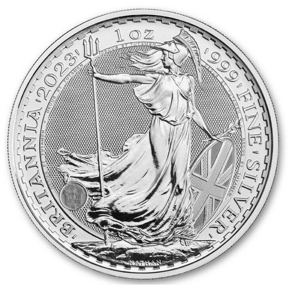 2023 U.K. 2 Pound 1 oz .999 Fine Silver King Charles Britannia BU - In Stock