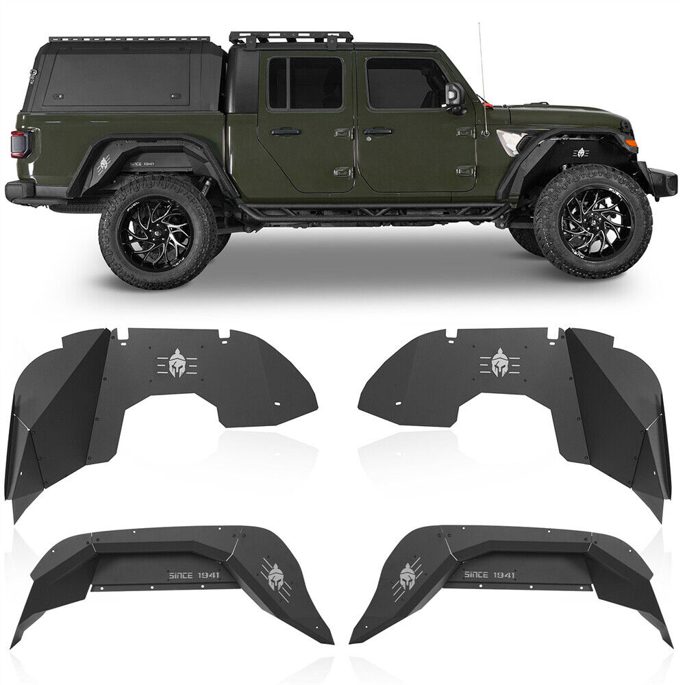 4Pcs Spartan Front & Rear Inner Fender Liners Fit 2020-2024 Jeep Gladiator JT