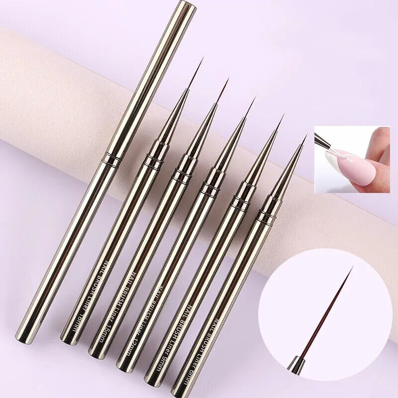 6/9/12/15/18mm Nail Liner Brush Draw Lines Stripe Paint Flower Pen Manicure Tool