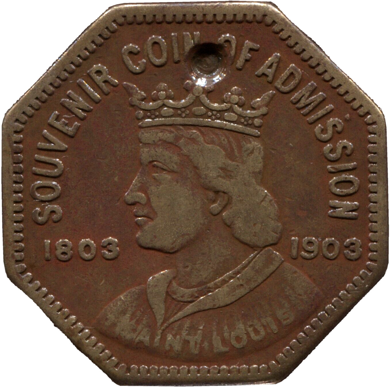 1904 MO HK 306 - SC$1 - R 4 - L.P.E. Souvenir Coin of Admission - Lot # TT 3192