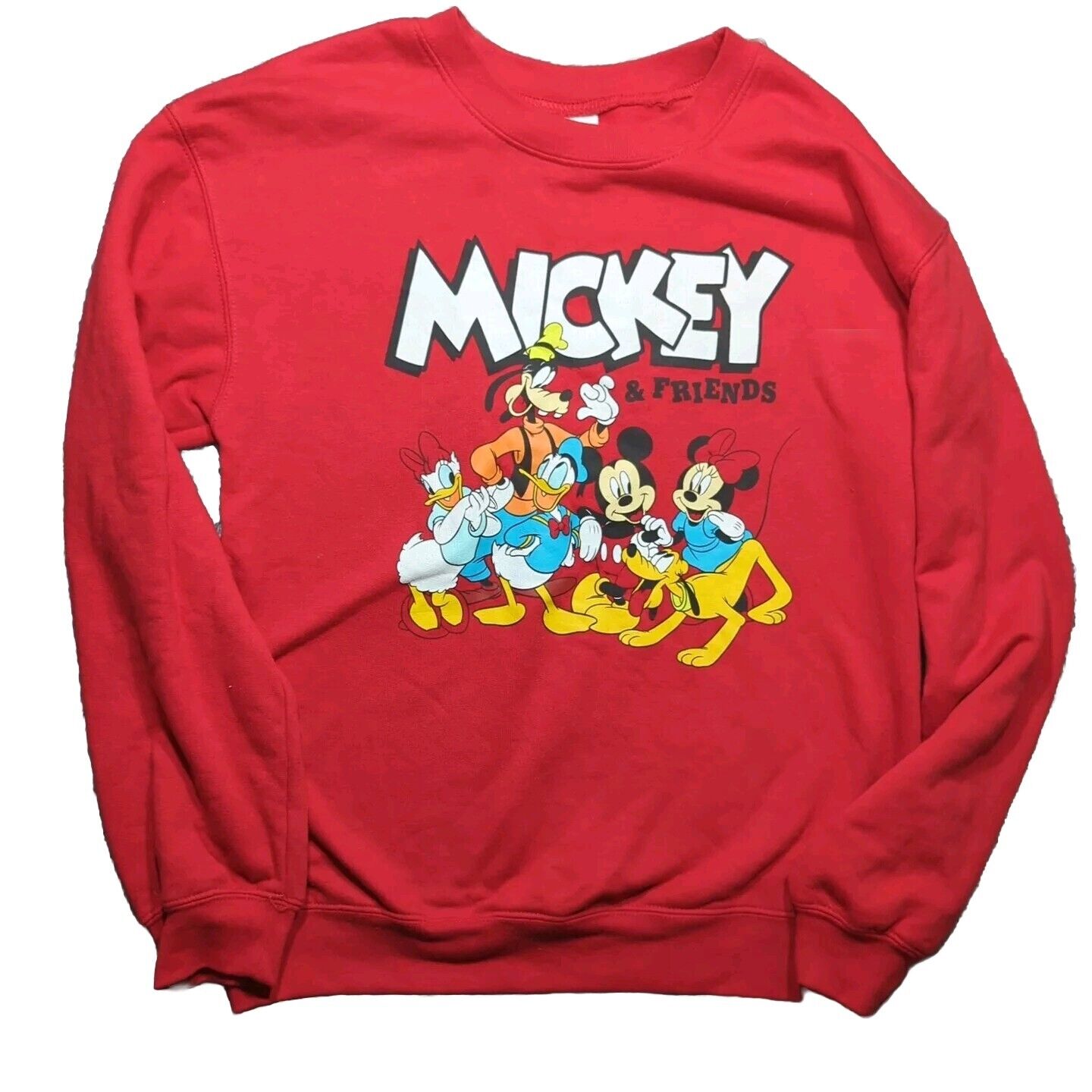 Disney Mickey And Friends S (3-5)Red Crew Neck Sweatshirt