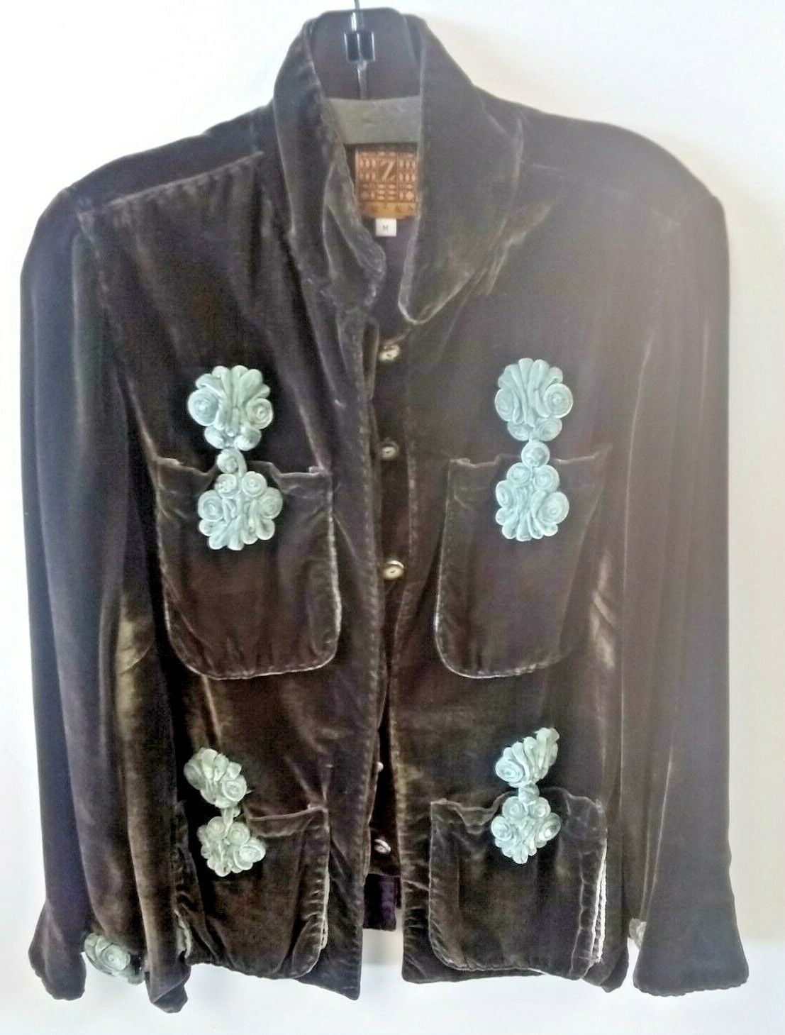 L👀K .: Vintage Zuzka Fabricology Women\'s Silk 4 Pocket Button Down Top - Size M