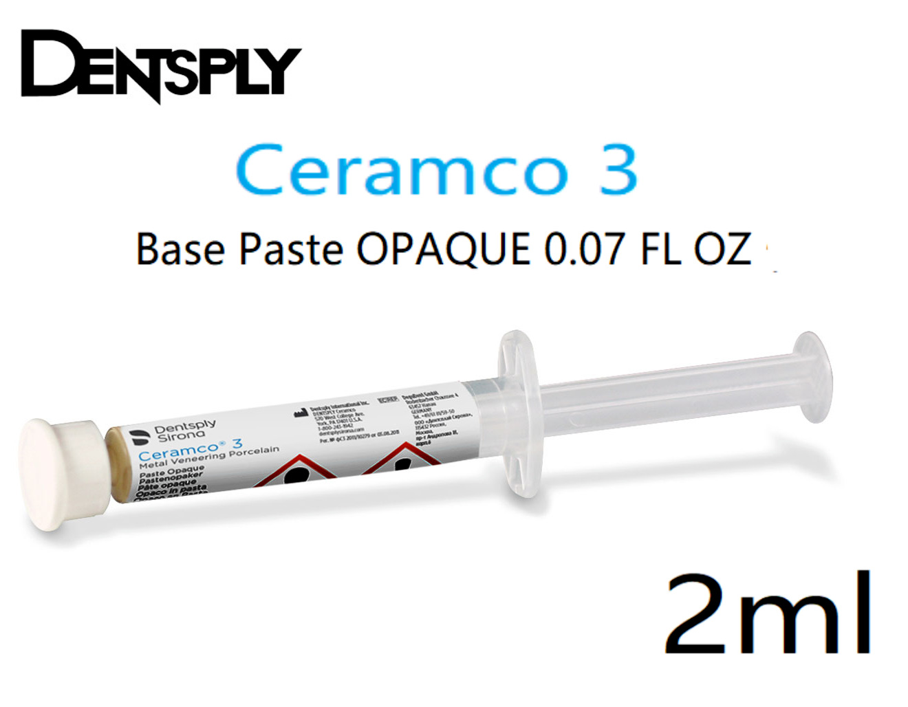5 x Dental Ceramco3 Base Paste Opaque 2ml 0.07fl oz. by DENTSPLY SIRONA