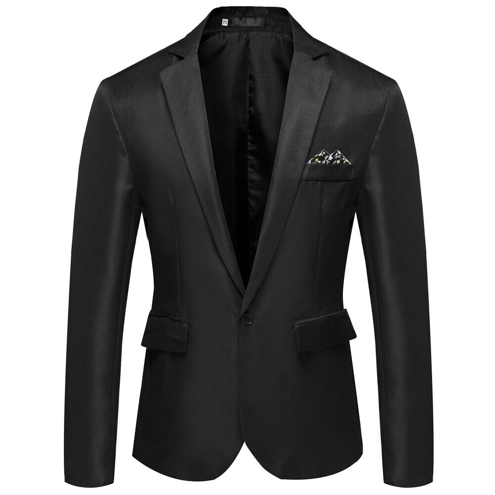 Men's Tuxedo Jacket Notched Lapel One Button Suit Blazer for Dinner Wedding Prom